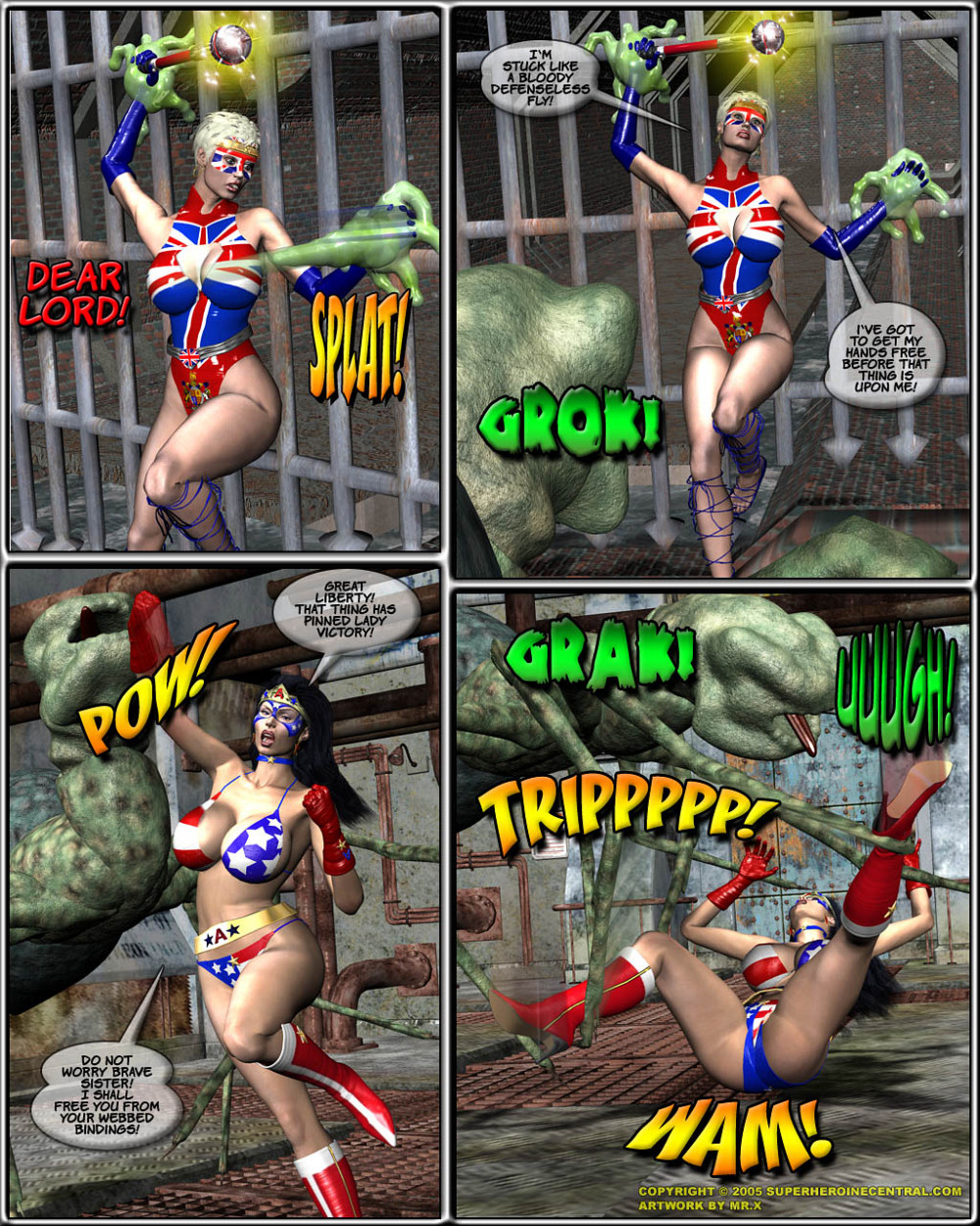 Ms. Americana vs The Christmas Gremlins! | Porn Comics
